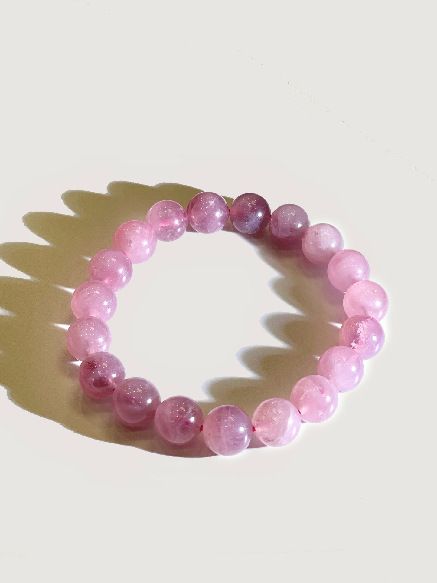 Fire Element：Peach-Pink Crystal Bracelet